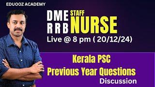 DME Staff Nurse | Kerala PSC Previous Year Question Live Discussion   #dmestaffnurse  #nurses