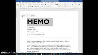 How to create a memo in MS Word