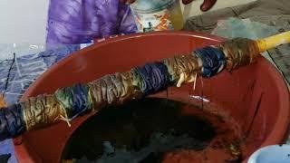 How to Tie-dye using pole wrapping method. Design 3 #tiedye #poletiedye #batikmaking