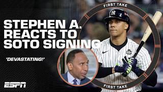 'DEVASTATING' ‍️ - Stephen A. reacts to Juan Soto signing with the New York Mets | First Take