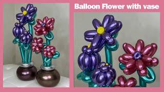 Balloon Flower with Balloon vase (Amazing Balloon Decor)