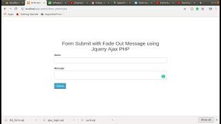 Form Submit  Fade Out Message using Jquery Ajax and PHP