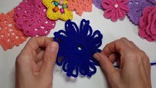 Мотив цветок крючком Ажурный цветок Crochet flower motif