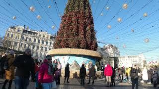 2021-12-26 Kyiv Sofiiska Square Christmas Market Ukraine / Київ ялинка на Софійській площі