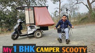 My 1 BHK CAMPER SCOOTY | Full Tour | Only 1 in India 