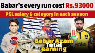 Babar Azam’s every run cost in PSL | Babar Azam PSL salary & category in each season 2016 to 2024