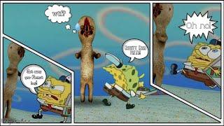 SCP-173 trying to get a pizza from Spongebob