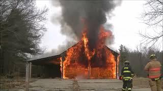 *BARN FIRE* Training Burn Destroys Barn From Start to Finish