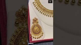 Gold Necklace Design By Ambica  Jewellers