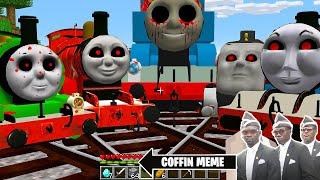 Return of THOMAS THE TANK ENGINE.EXE and NEW FRIENDS in Minecraft - Coffin Meme Percy and James