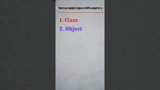 OOPS Concept in C++ | Object Oriented Programming | C++ OOPS Concept | #shorts | #ytshorts