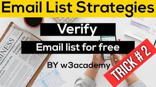 Email Marketing # 2 | Validate Email List  | Bulk Email Verification (Free Email Verifier)