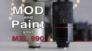 MXL 990 condenser microphone capacitor upgrade MOD, body repaint, with sample audio