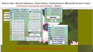 How to hide, Scroll bars, Close button, Record selectors and Control box on Microsoft Access forms