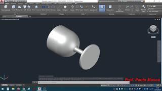 Bicchiere / Calice realizzato su Autocad con il comando rivoluzione - Prof. Paolo Mosca