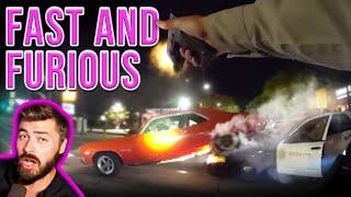 Suspect CRUSHES Cop With Muscle Car!