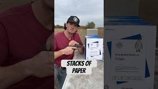 Seeing how many pieces of paper it takes to stop different bullets