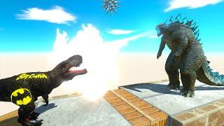 BATMAN T REX vs GODZILLA 2014 DEATH RUN - Animal Revolt Battle Simulator