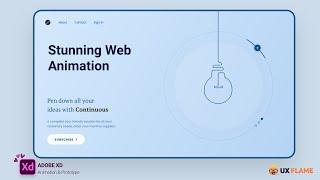 [ Adobe XD Tutorial ] - Create Stunning Website Design Animation in Adobe XD - UX FLAME