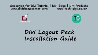 Divi Layout Pack Installation Guide By DiviThemeCenter