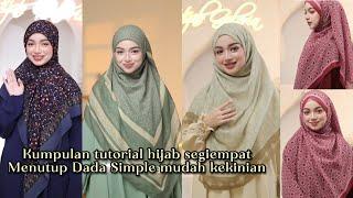 Collection of Simple Rectangular Hijab Tutorials to  for Weddings | Trending Shawl Designs