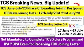 Big Update, TCS HR Postponed June-July'23 Phase Joining Date For All - New Joining Letter & Date Out