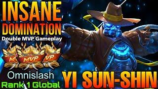 Insane Domination YSS Double MVP Gameplay - Top 1 Global Yi Sun Shin by Omnislash - Mobile Legends