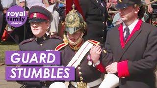 Royal Guard Stumbles at Order of the Garter in Windsor