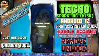 Tecno Spark 10C (Ki5k) Screen Lock & Frp Bypass By Unlock Tool|Factory Reset & Google Account Tecno