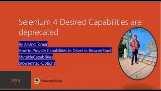 Selenium 4 Deprecated Desired Capability solution for Browserstack