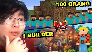 Bisakah 100 Orang Kalahin 1 Builder Profesional di LOMBA BUILDING MINECRAFT ?