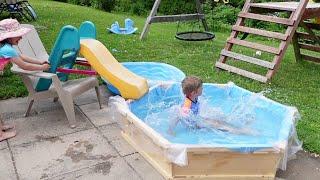 Wooden kid's wading pool build