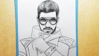 How to draw Free Fire DJ Alok || Free Fire DJ Alok drawing step by step || Free Fire pencil drawing