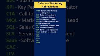 Sales and Marketing Abbreviation #1 #abbreviation #salesmarketing