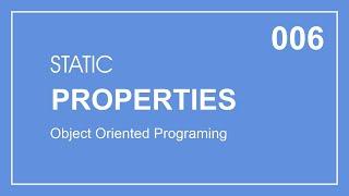 PHP OOP Static Properties