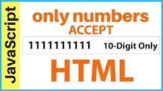 Allow only 10 digit numeric mobile number in html