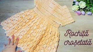 Rochita crosetata  model dantelat lucrata din cotton soft( tutorial video pas cu pas)