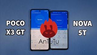 Xiaomi Poco X3 GT vs Huawei Nova 5T Antutu Benchmark Test