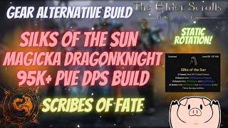 ESO "Silks of the Sun" Magicka Dragonknight 95k+ PVE DPS Build Scribes of Fate DLC