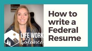 How to Write a Federal Resume