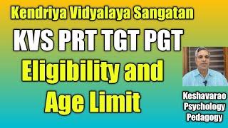 #KVS#Eligibility, Age limit , Age Relaxation for PRT,TGT,PGT#Keshavarao#Psychology#Pedagogy#