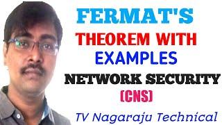 FERMAT'S THEOREM WITH EXAMPLES  || MATHEMATICS OF ASYMMETRIC CRYPTOGRAPHY || NETWORK SECURITY
