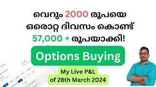 How I made 20x profit today by buying NIFTY options (28/03/2024) | Options buying | Malayalam