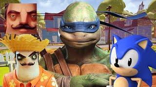 Hello Neighbor - New Secret Neighbor Summer TMNT Leo Ultraman Sonic History Gameplay Walkthrough