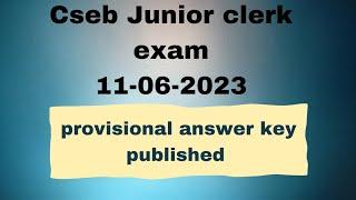 provisional Answer key | CSEB Junior clerk exam 11-06-2023| #cseb #juniorclerkexam