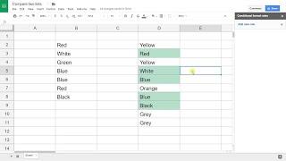 Google Sheets - Compare Two Lists for Matches or Differences