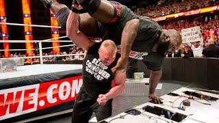 Brock Lesnar goes berserk at the ringside area: Raw, March 3, 2014