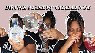 DRUNK MAKEUP TUTORIAL | *almost finished the bottle* | Tiyonna B