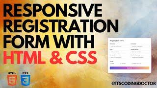 Responsive Registration From With HTML & CSS | Responsive HTML & CSS Website #html #css #website