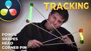 Tracking Experiments, Points, Shapes, Head Tracking and more / Davinci Resolve Tutorial / Fusion